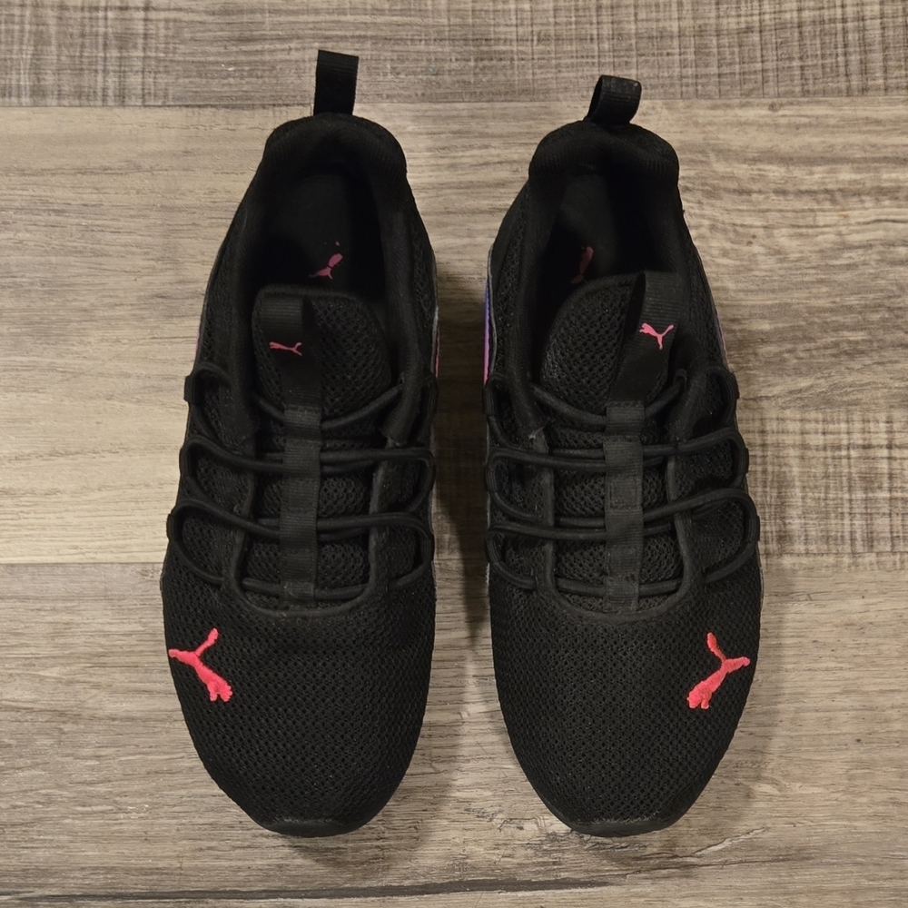 Puma Black and Pink Sneakers with Cushioned Midsole